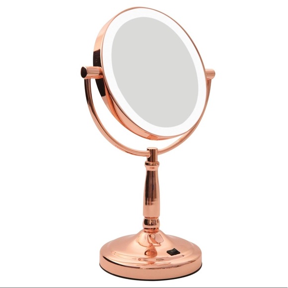 Rose Gold LED Lighted Makeup / Vanity Mirror - Picture 1 of 5
